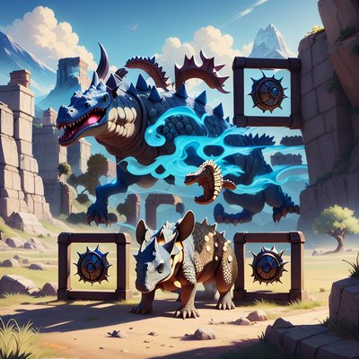 Бронированные динозавры, фэнтези-игра: QR-код для постеров