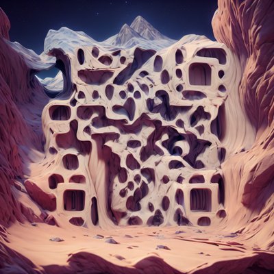 Стена из скального песчаника в каньоне: 3D-рендер, QR-код