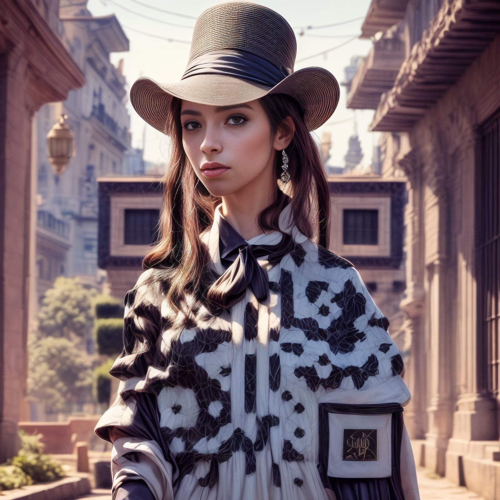 Woman in Hat Street Portrait QR Code Art — image 1