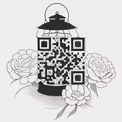 Carnation Lantern Ink Tattoo QR Code for Temporary Tattoos — image 1
