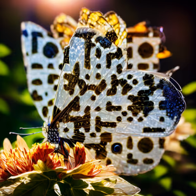 Spotted Butterfly on Flower Macro QR Code Art — image 1