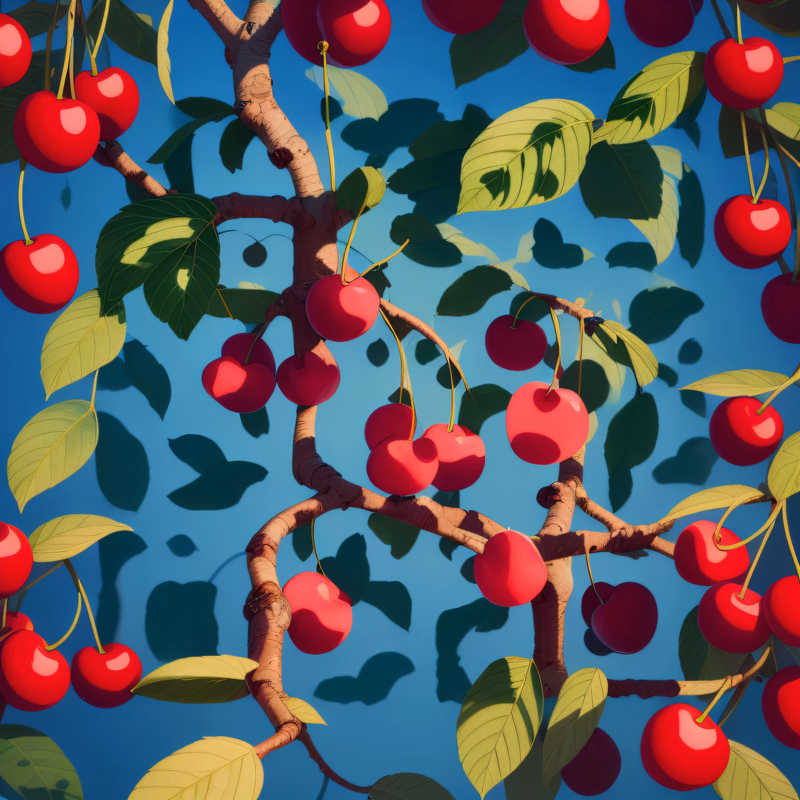 Cherry Tree Vector Illustration QR Code Art — image 1