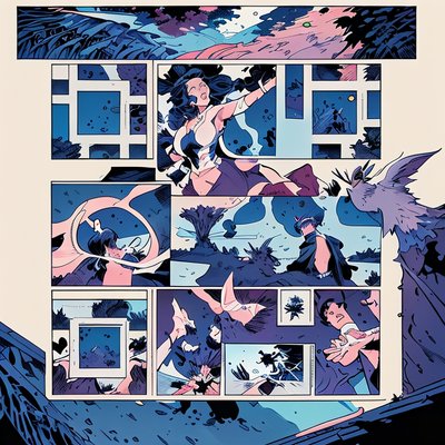 Graphic Novel Comic Page Comic Panel QR Code for Posters