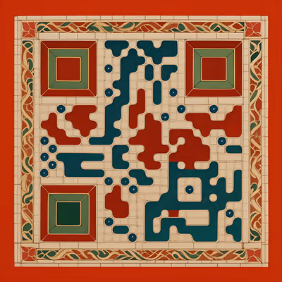 Cloisonné Enamel Tile Pattern QR Code Art — image 1