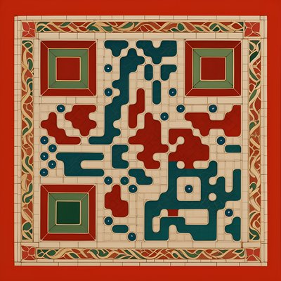 Cloisonné Enamel Tile Pattern QR Code Art