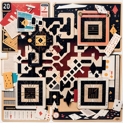 Board Game Paper Collage QR Code for Posters
