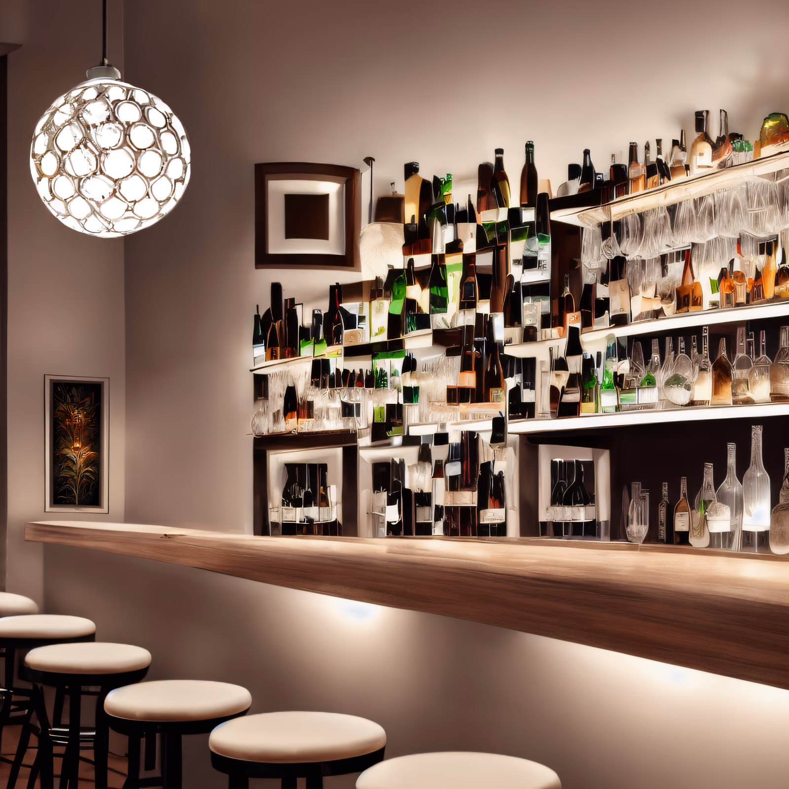 Empty Bar Interior Realism QR Code for Posters — image 1