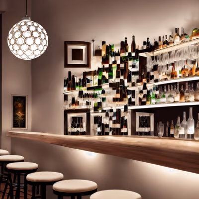 Empty Bar Interior Realism QR Code for Posters — image 1