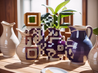 Plum Ceramic Jugs Photo QR Code Art — image 1