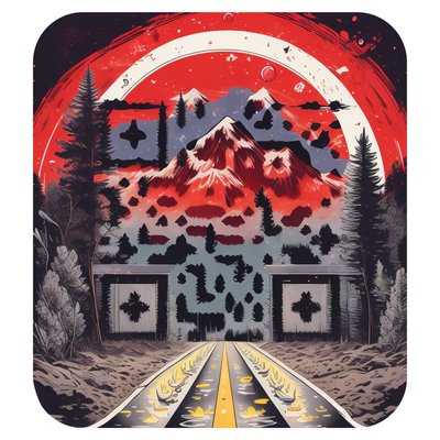 Red Mountain Road Vector QR Code for Stickers
