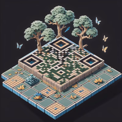 Isometric Forest Puzzle Grove QR Code Art — image 1