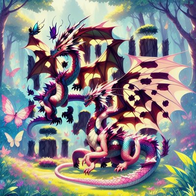 Розовые драконы и бабочки: игровой QR-код для постеров