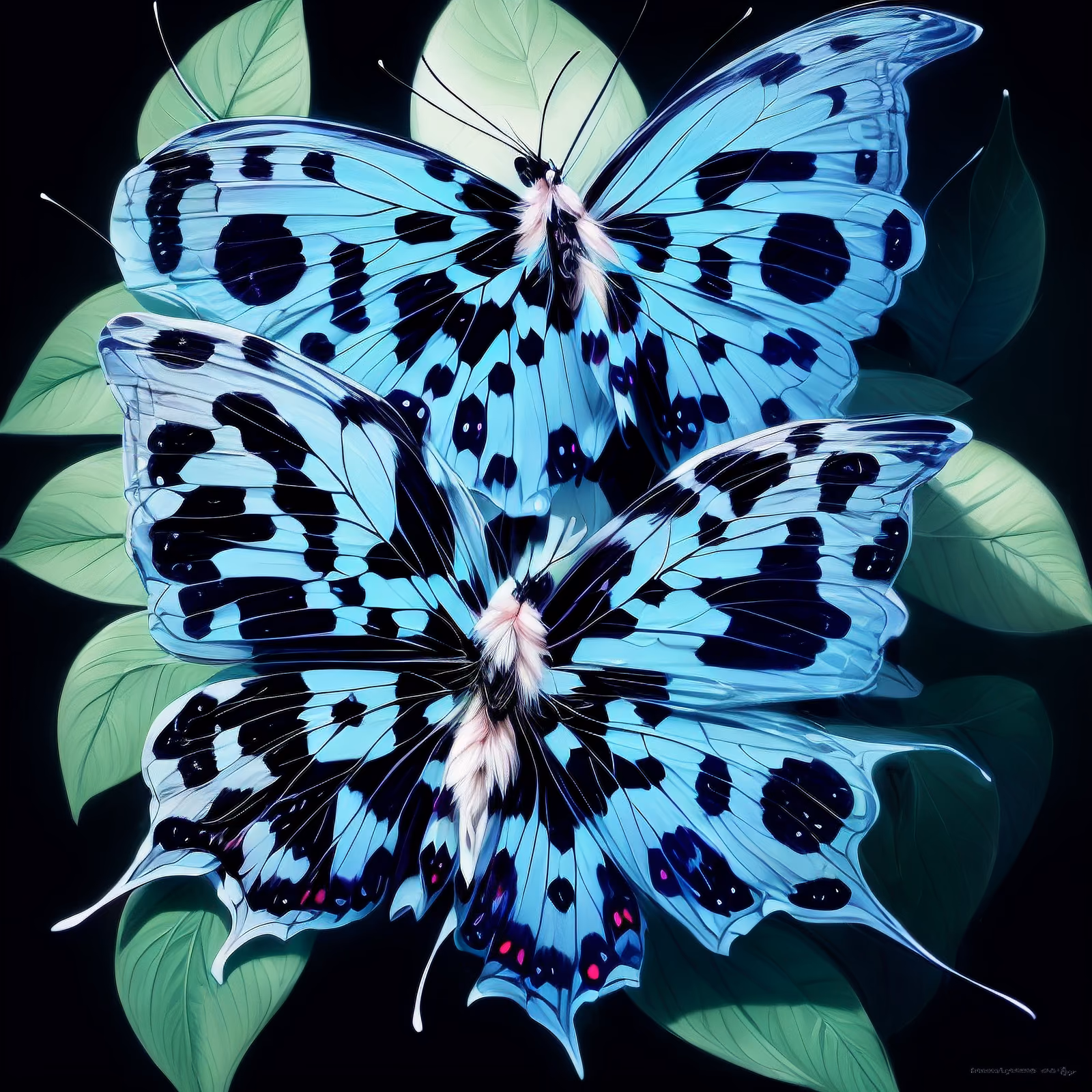 Blue Butterflies Painterly QR Code Art — image 1