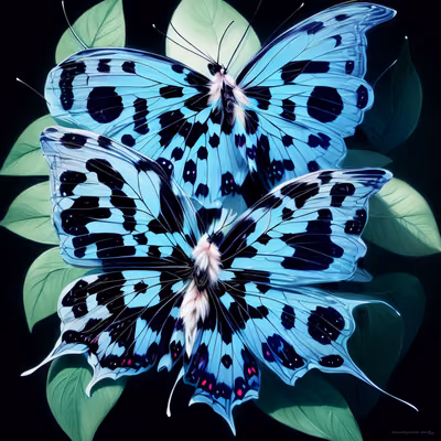 Blue Butterflies Painterly QR Code Art — image 1
