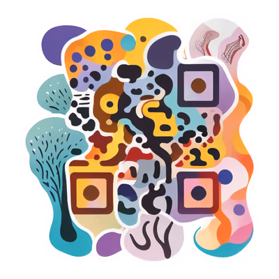 Colorful Abstract Blob Vector Tree QR Code for Stickers — image 1