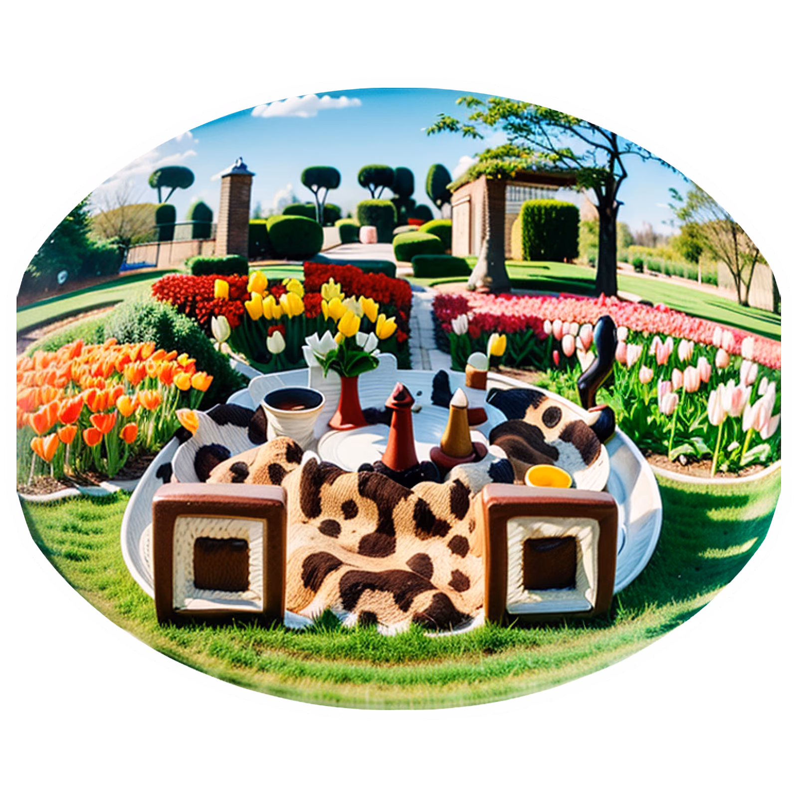 Сад тюльпанов, цифровая живопись, QR-код — изображение 1