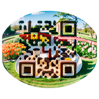 Сад тюльпанов, цифровая живопись, QR-код — изображение 1