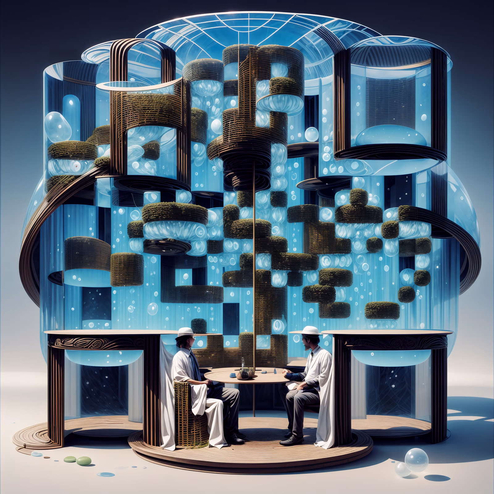 Surreal Glass Pavilion 3D QR Code Art — image 1