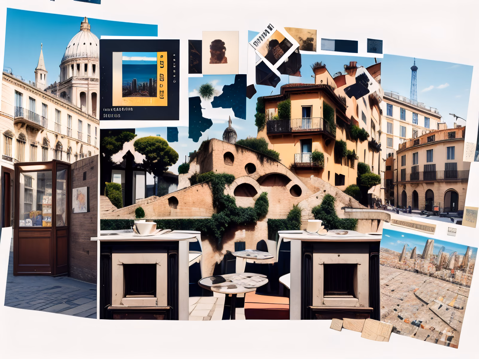 Европейский город в фотоколлаже: QR-код для постеров — изображение 1