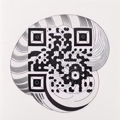 Spiral Seashell Tattoo Ink QR Code for Temporary Tattoos — image 1