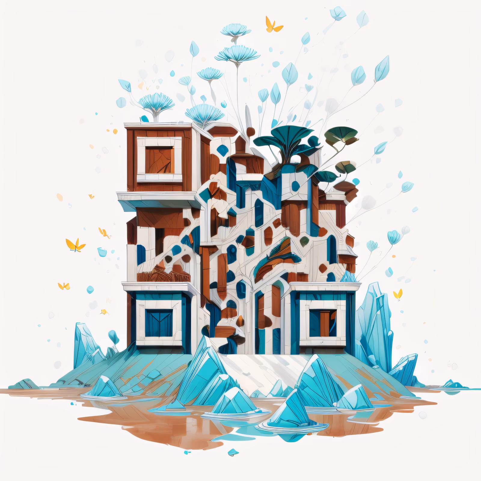 Crystal Island Building Game Art QR Code Art — image 1
