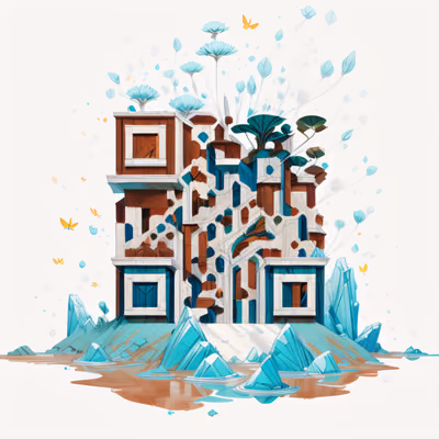 Crystal Island Building Game Art QR Code Art — image 1