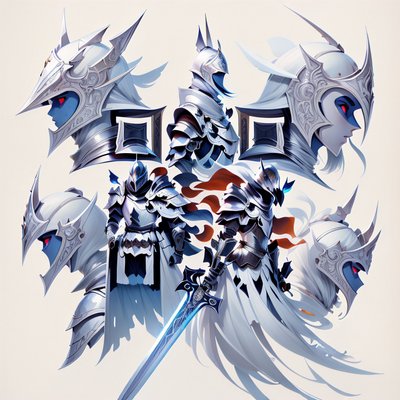Silver Armored Knights Game Art QR Code for Posters