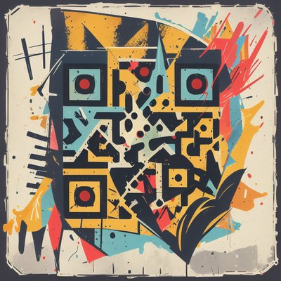 Abstract Splatter Graffiti QR Code for Stickers