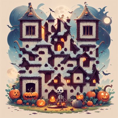 Haunted House Pumpkin Patch Storybook QR Code for Posters
