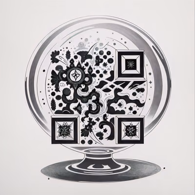 Crystal Ball Ink Tattoo QR Code Art — image 1