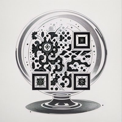 Crystal Ball Ink Tattoo QR Code Art