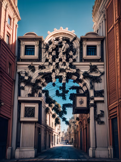 Neoclassical Arch Street Photo QR Code for Posters — image 1