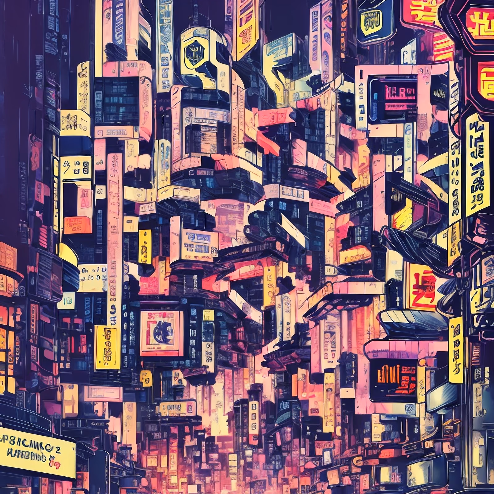 霓虹都市漫画风海报二维码艺术 — 图片 1