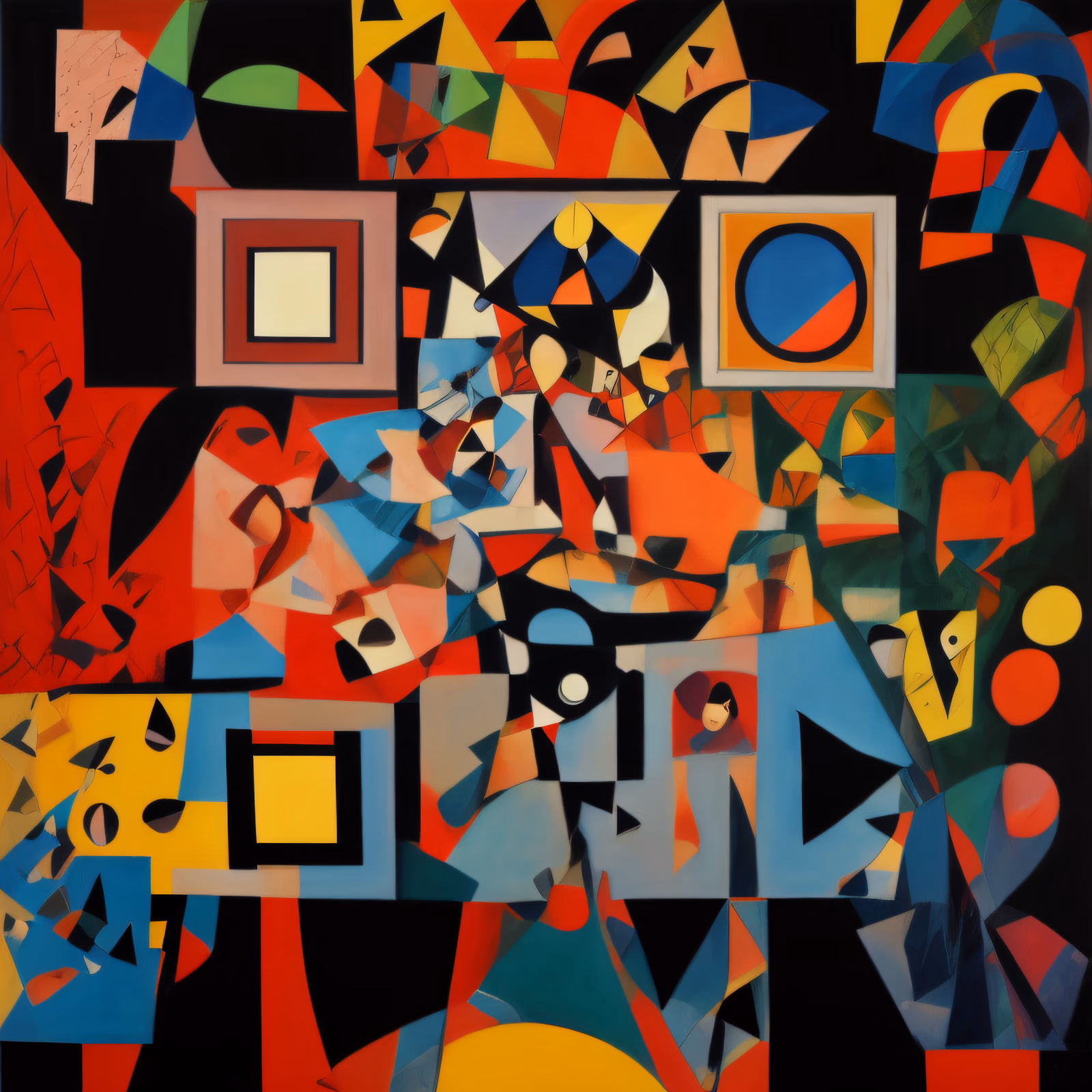 Cubist Geometric Abstract Pattern QR Code Art — image 1