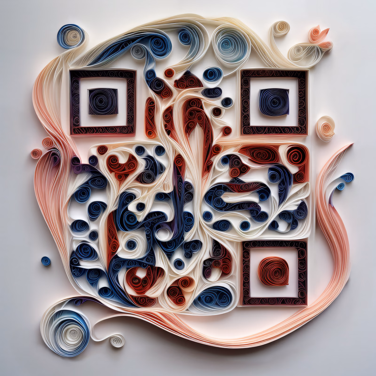 Спиральные завитки квиллинга из бумаги: QR-код — изображение 1