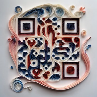 Coiled Paper Quilling Swirls Pattern QR Code Art