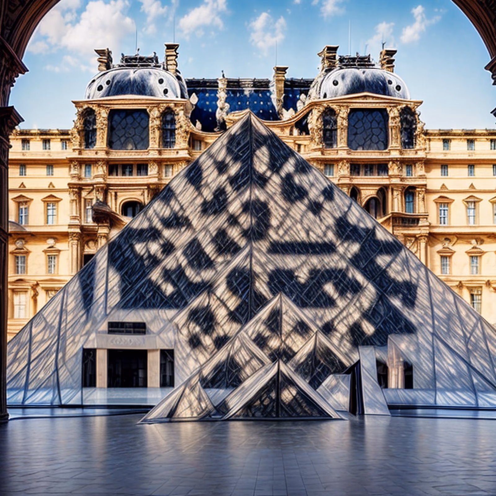 Paris Glass Pyramid Photoreal QR Code for Posters — image 1