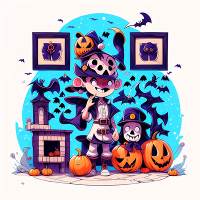 Halloween Kids Pumpkins Cartoon QR Code for Stickers — image 1
