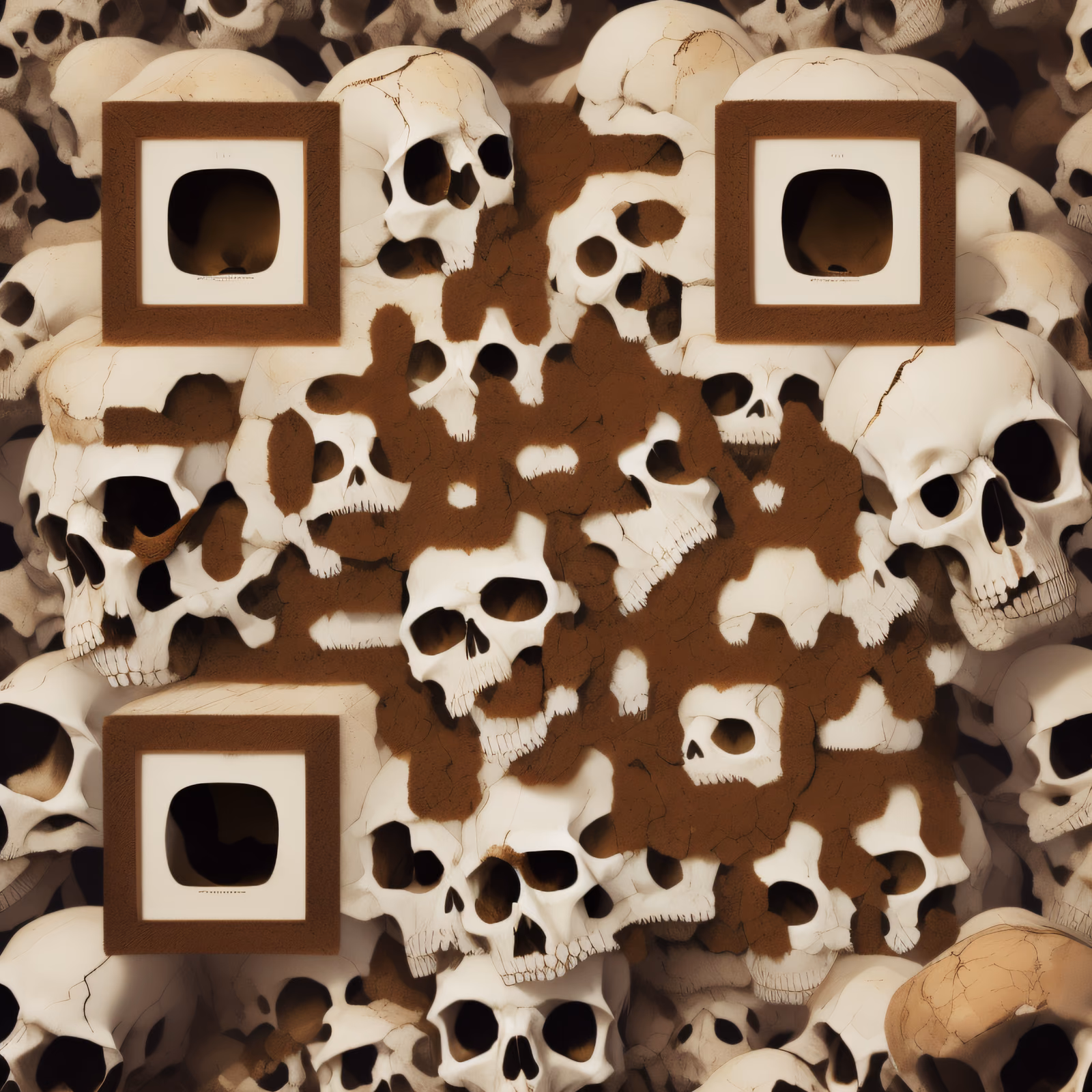 Pile of Skulls Gothic QR Code for Posters — image 1
