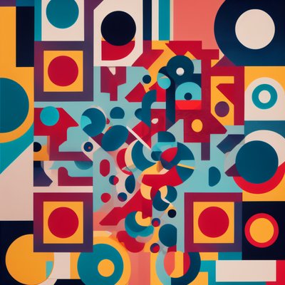 Colorful Geometric Abstract Poster QR Code for Posters