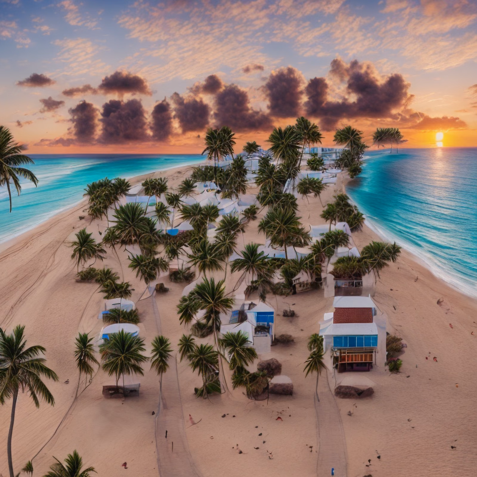 Beach Resort Sunset Photorealistic QR Code for Posters — image 1