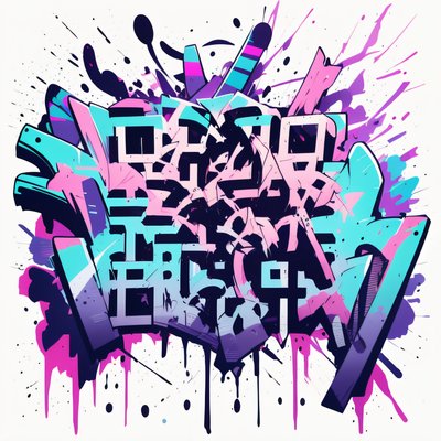 Graffiti Lettering Street Art QR Code for Apparel