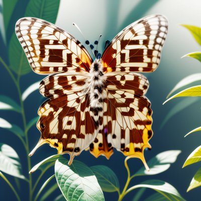 阳光下的蝴蝶数字绘画二维码艺术