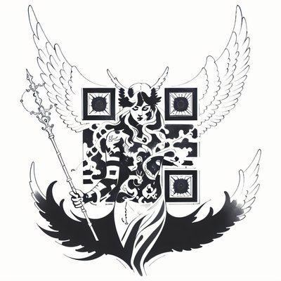 Celestial Angel Ink Tattoo QR Code for Temporary Tattoos