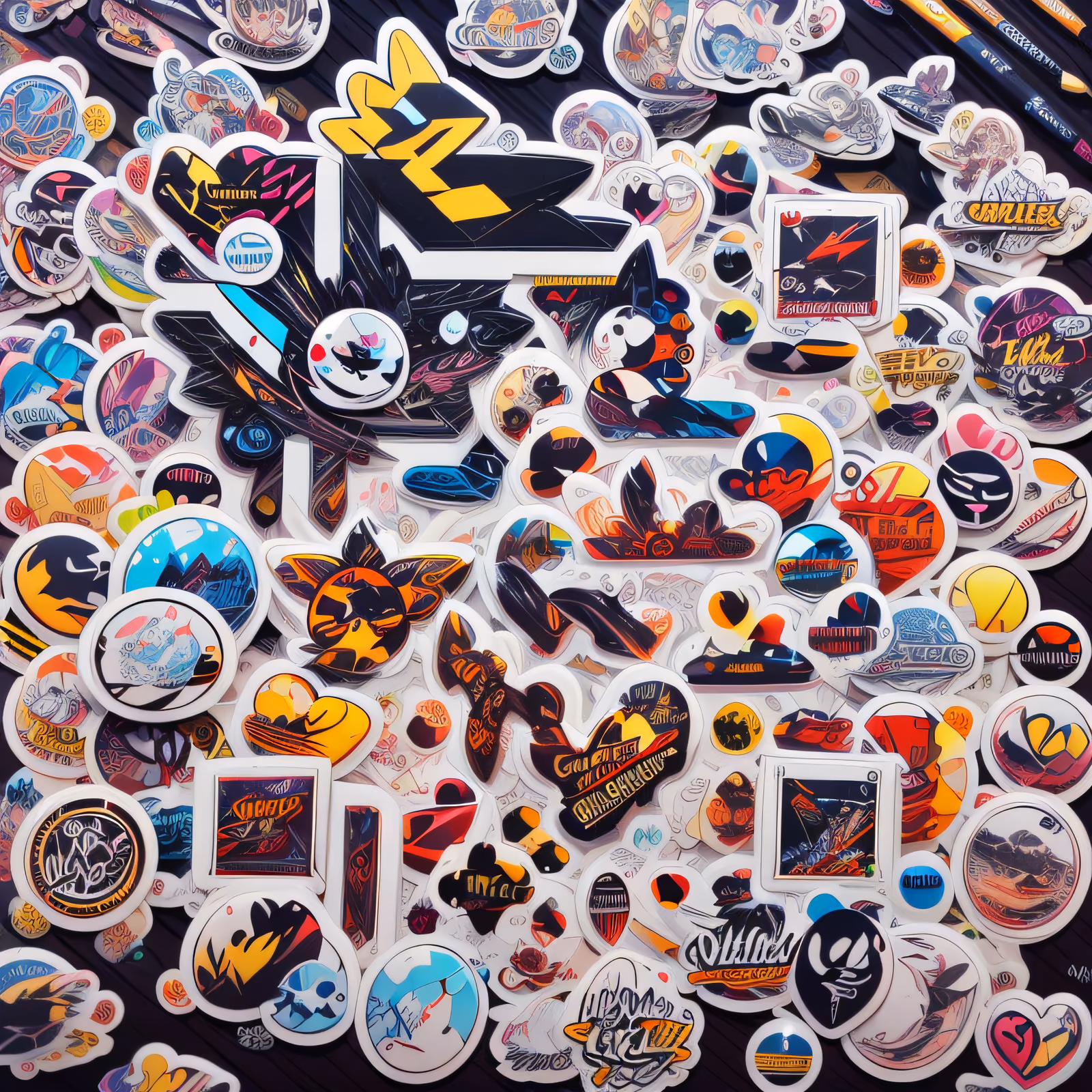 Retro Sticker Bomb Collage QR Code for Stickers — image 1