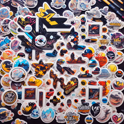 Retro Sticker Bomb Collage QR Code for Stickers — image 1