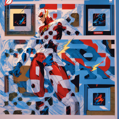 Lightning Superhero Comic Book QR Code for Posters — image 1