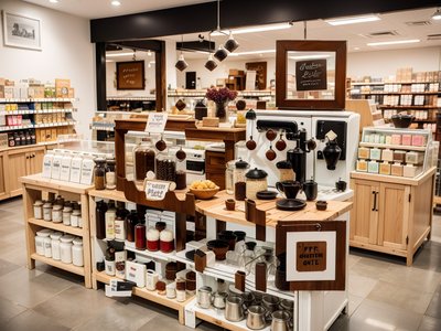 Coffee Shop Interior Photorealistic QR Code for Storefront Displays