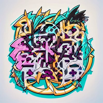 Graffiti Wildstyle Lettering Cartoon QR Code for Stickers