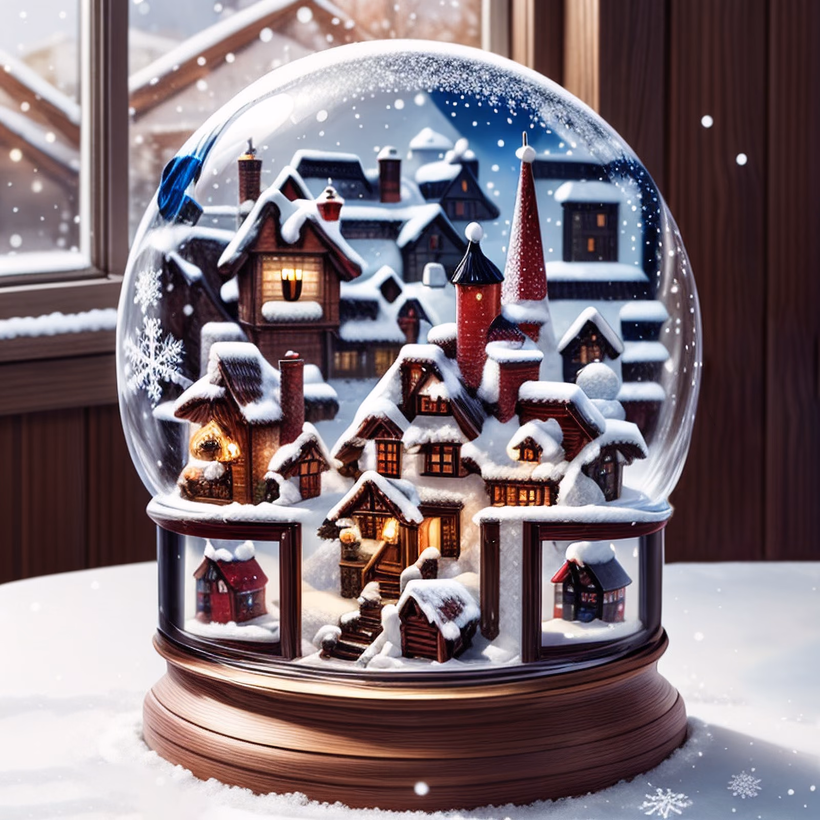 Winter Village Snow Globe QR Code for Greeting Cards — image 1